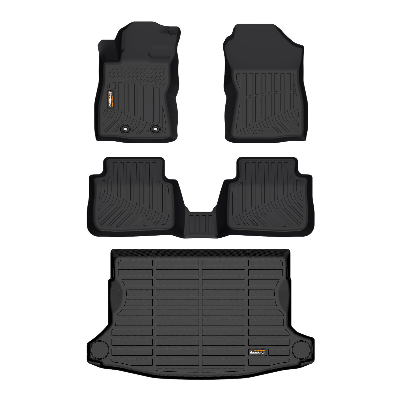 Binmotor-Floor Mats & Cargo Liner Set for Subaru Crosstrek ,1st & 2nd Row Full Set,Heavy Duty Car Floor Liners, All Weather Protection（compatible year 2024）