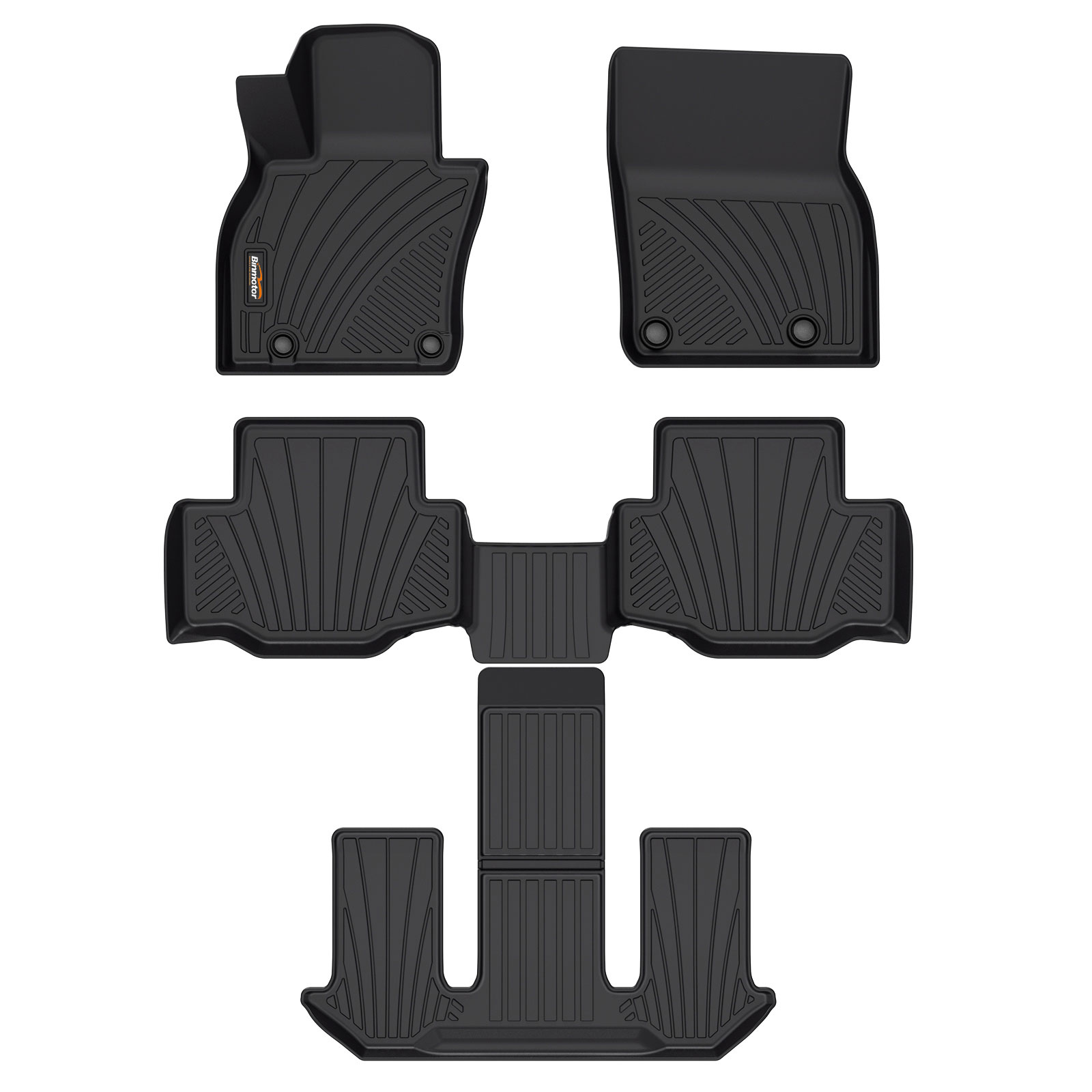 Binmotor-Floor Mats for Mazda CX-90 | cx90 PHEV (6 & 7 Seater Without 2nd Row Console), 3 Rows Full Set Car Mats TPE Material, Automotive CX 90 Accessories（compatible year 2024）