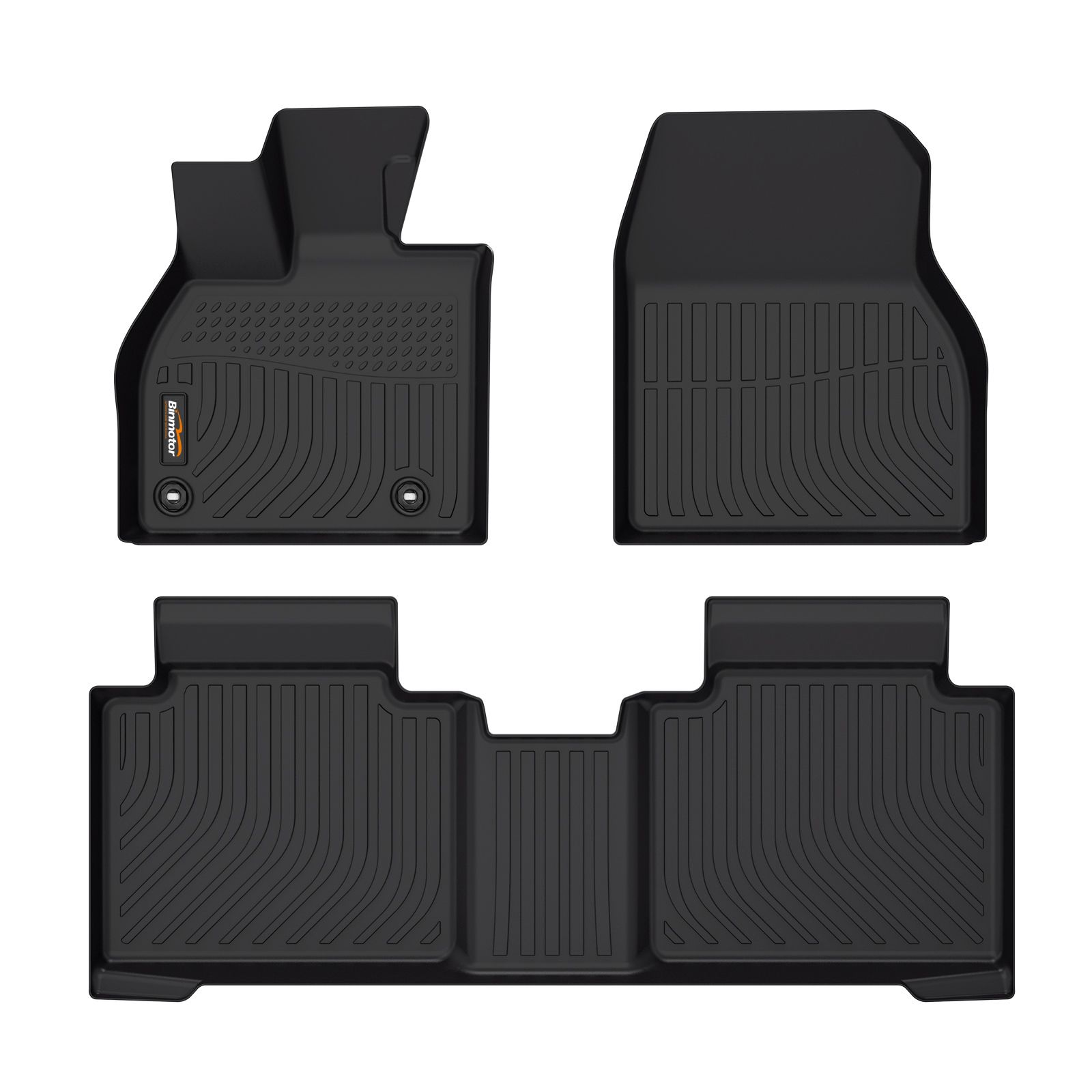 Binmotor-Floor Mats for Toyota bZ4X All Weather Protection Custom Fit TPE Heavy Duty Non-Slip Automotive Floor Liners Fits Front & 2nd Row Full Set Accessories, Black（compatible year 2023）