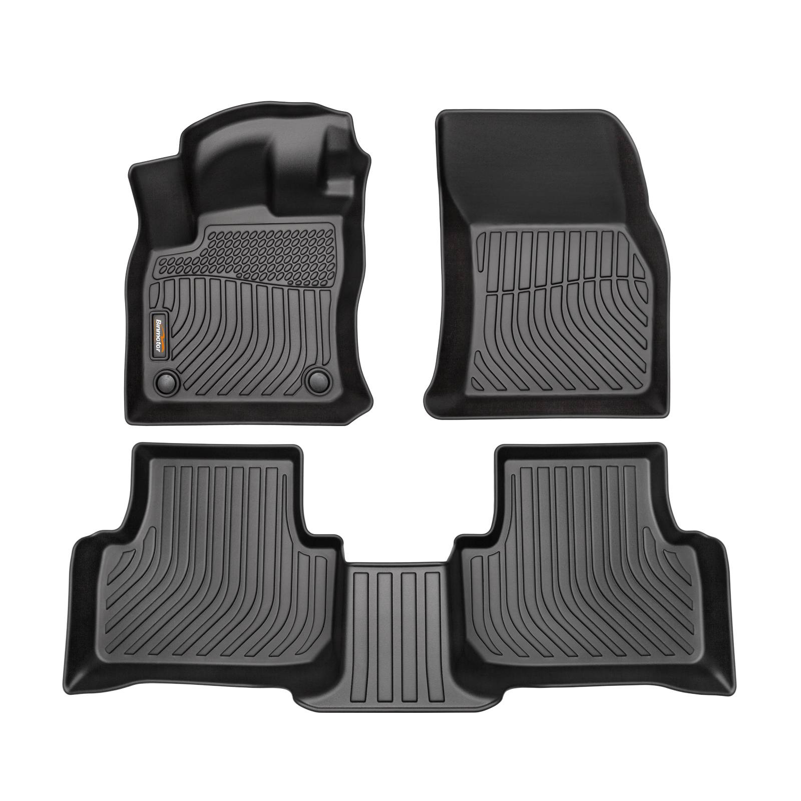 Binmotor-Floor Mats All Weather Floor Mats for Volkswagen Taos, 1st & 2nd Row Full Set, Heavy Duty Car Floor Liners-Black Accessories（compatible year 2022-2024）