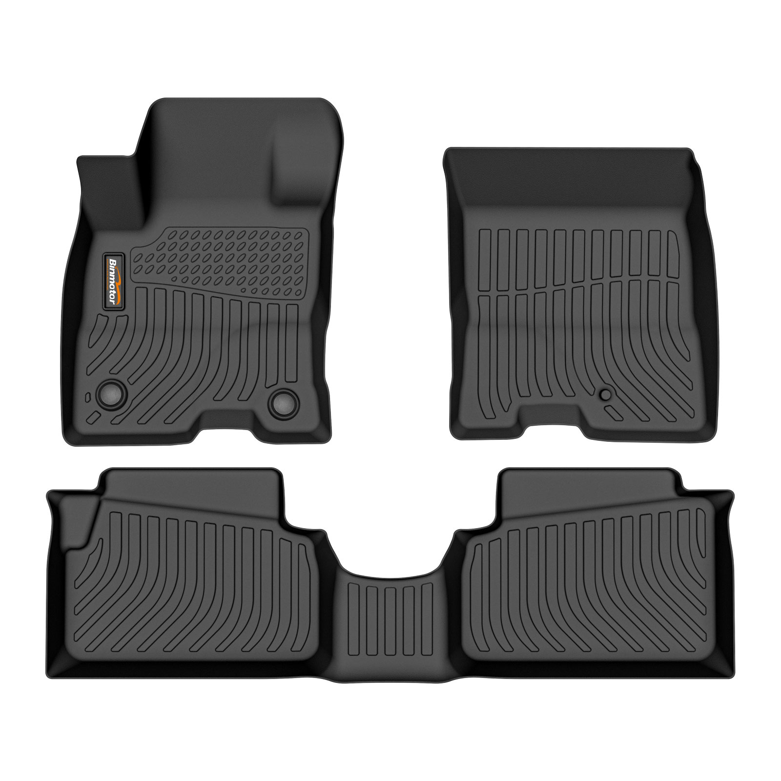 Binmotor-Floor Mats Custom for Ford Maverick Hybrid All Weather Protection TPE Anti-Slip Automotive Floor Liners, Fits 1st & 2nd Row Full Set Accessories, Black（compatible year 2022-2024）