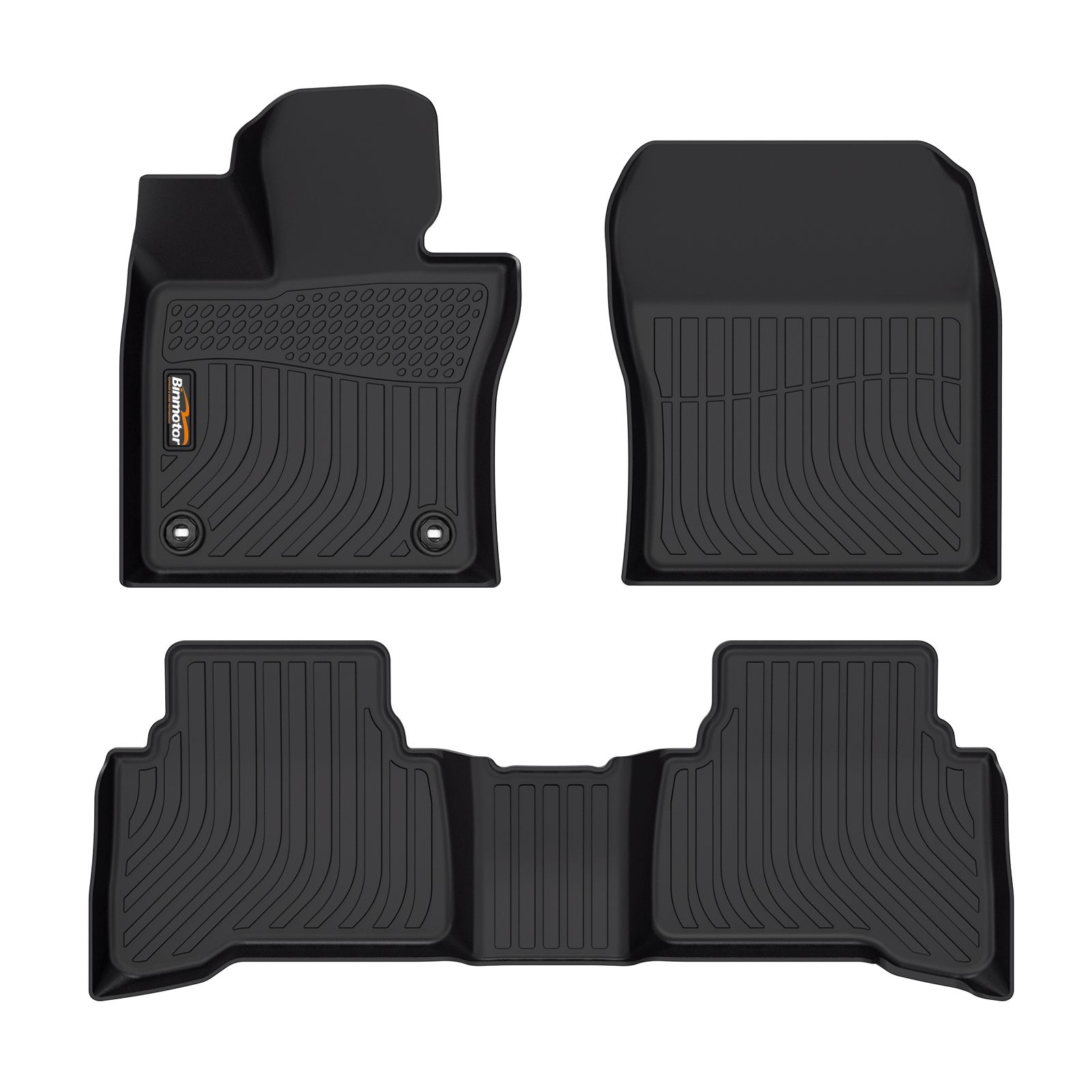 Binmotor-Floor Mats for All Weather Floor Mats for Toyota Prius, 1st & 2nd Row Full Set, Heavy Duty Car Floor Liners（compatible year 2023-2024）