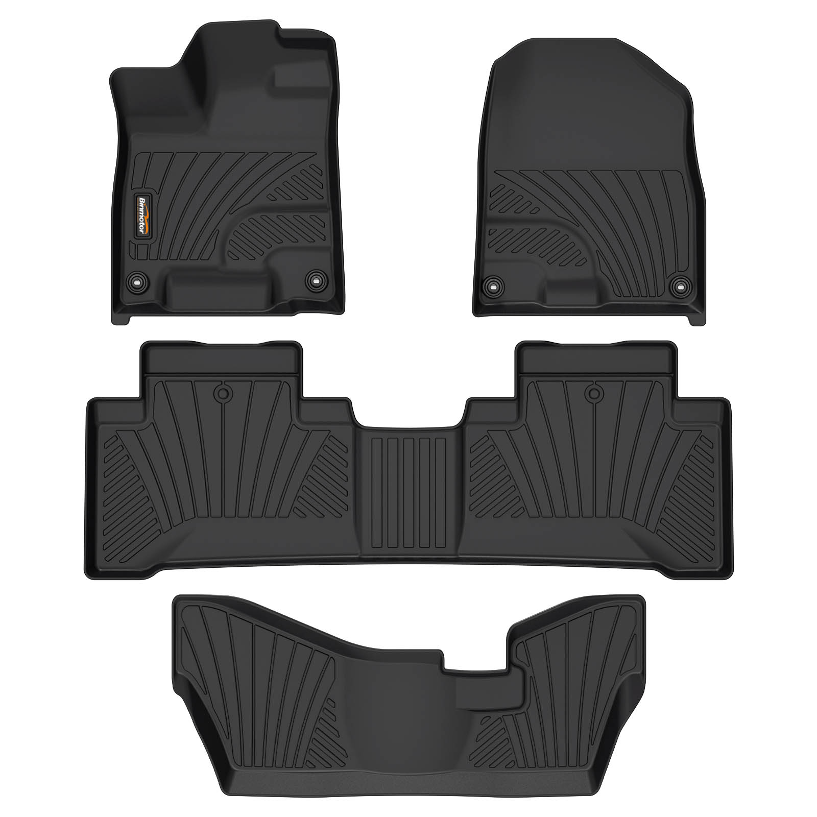 Binmotor-Floor Mats All Weather Custom Floor Mats for Acura MDX , 1st & 2nd & 3rd Row Full Set Car Mats TPE, Heavy Duty Car Floor Liners Guard Black Automotive MDX Accessories（compatible year 2014-2021）