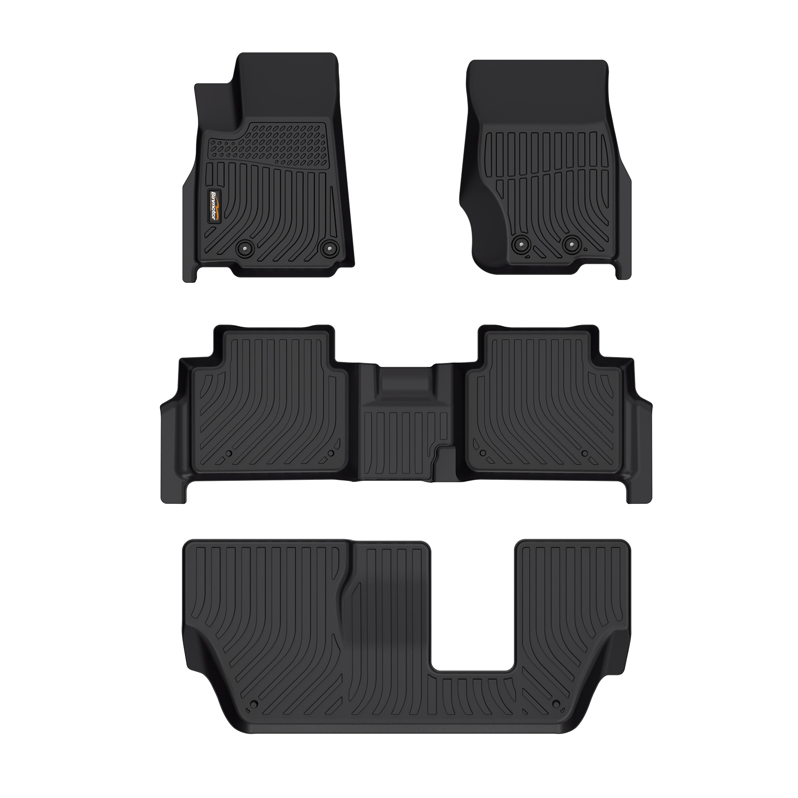 Binmotor-Floor Mats for Jeep Grand cherokee L 7丨Bench Seat, 3 Rows丨All Weather Floor Mats for Jeep Grand cherokee L 7, Thick Waterproof Car Floor Mats for Grand cherokee L 7（compatible year 2021-2024）
