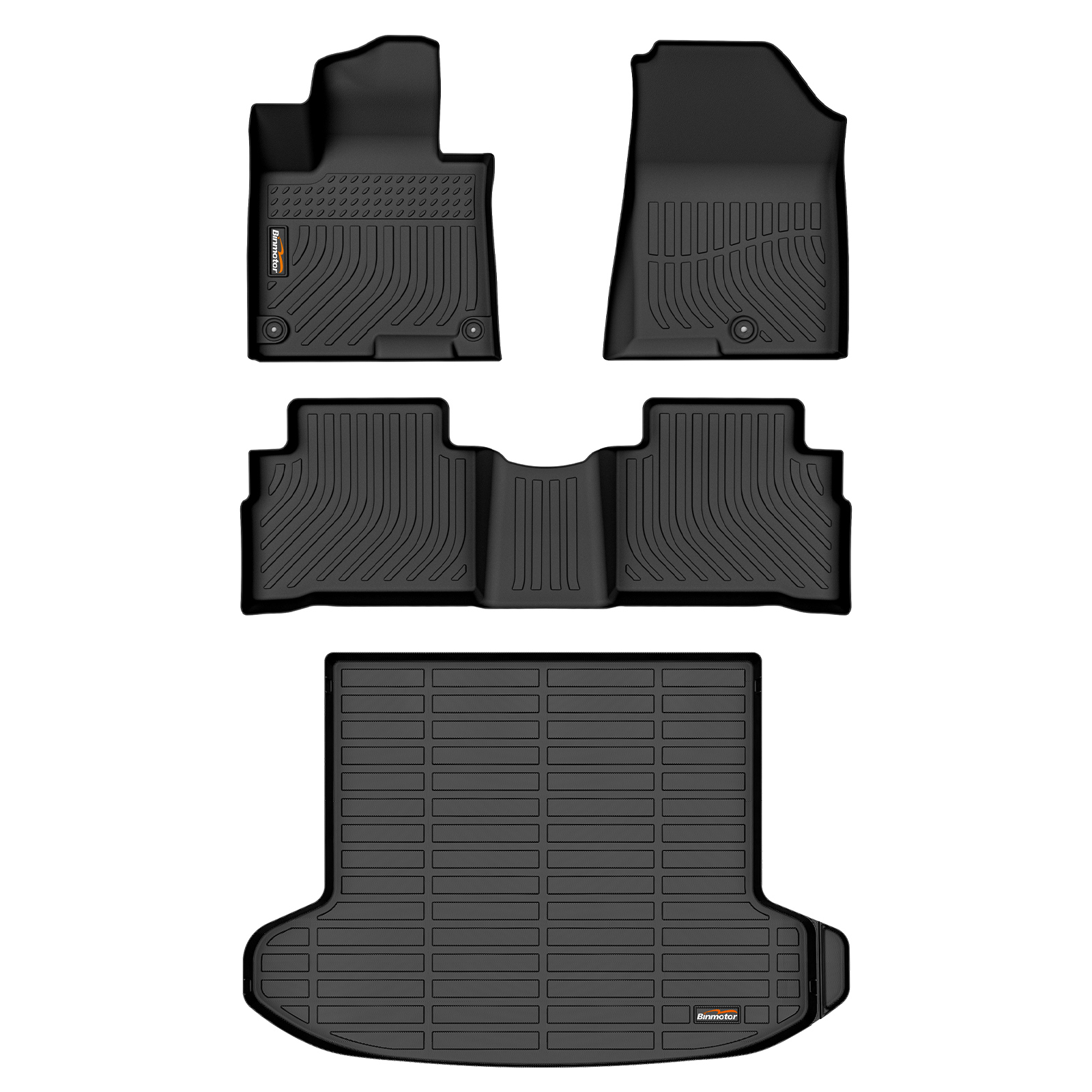 Binmotor-All Weather Floor Mats & Cargo Liner for kia sportage,Full Set, Heavy Duty Car Floor Liners-Black Sportage Accessories（compatible year 2017-2022）