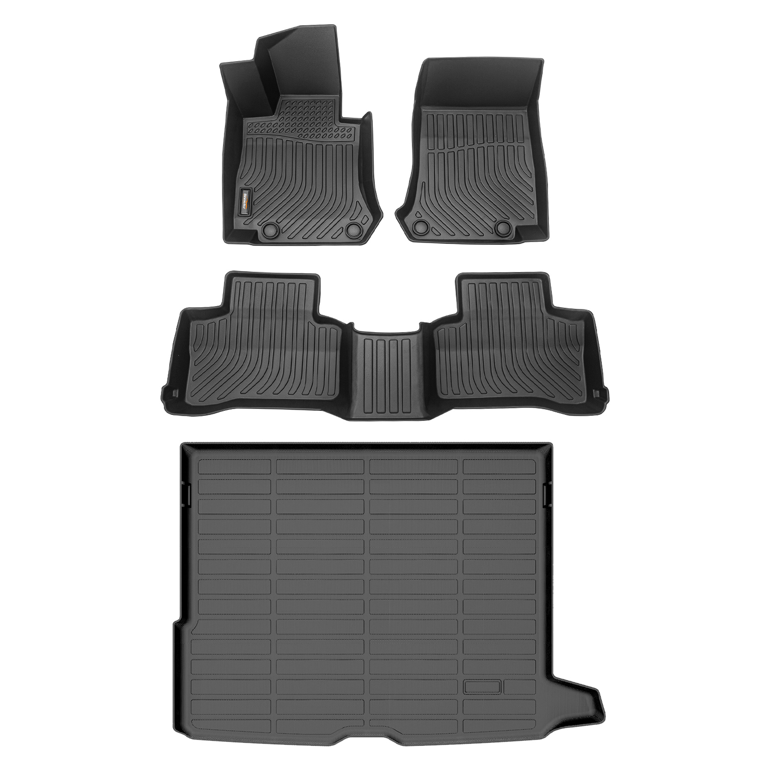 Binmotor-All Weather Floor Mats for Mercedes Benz GLC(GLC300 | GLC300e | GLC43 AMG),1st & 2nd Row Full Set, Heavy Duty Car Floor Liners Accessories（compatible year 2016-2022）