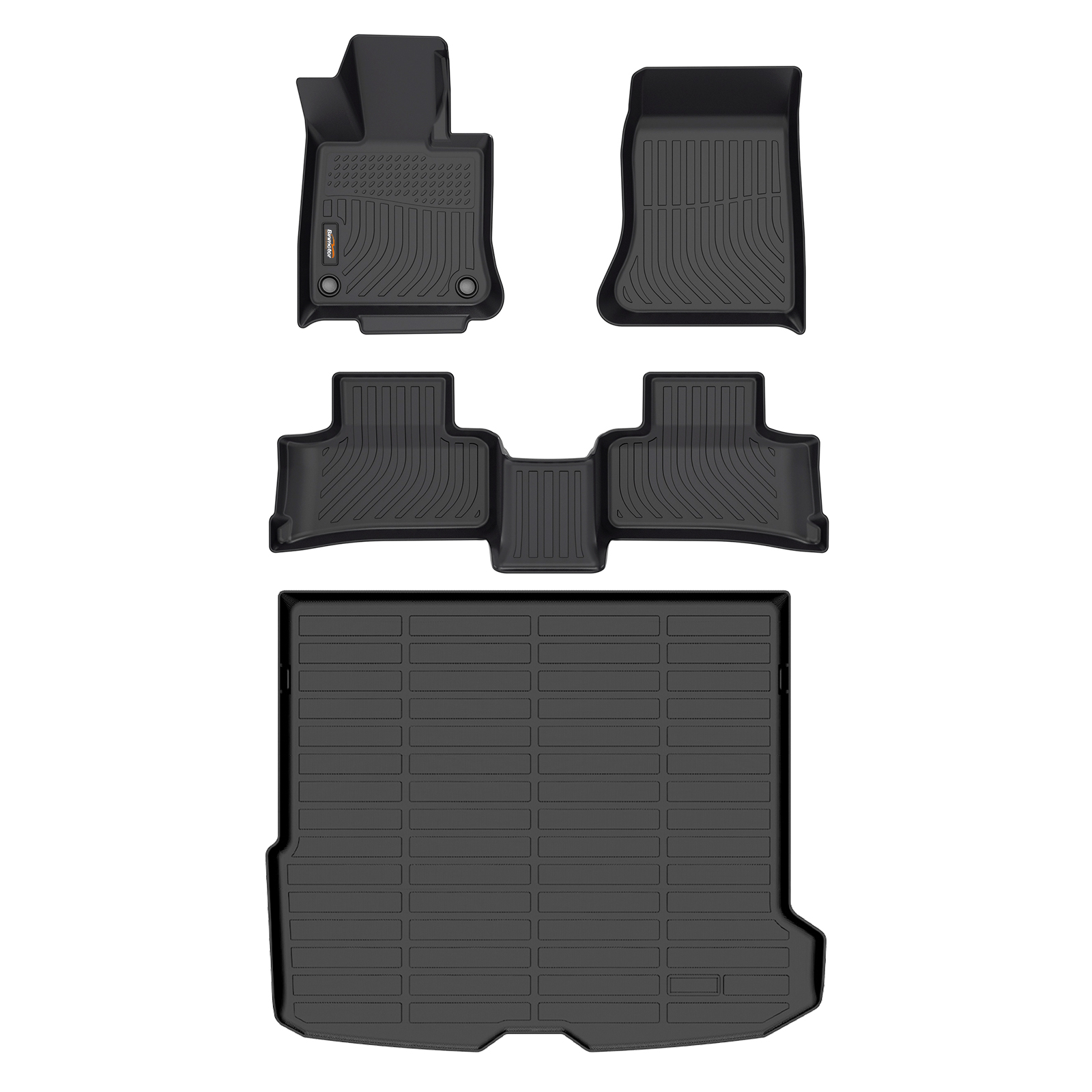 Binmotor-All Weather Floor Mats for Mercedes Benz GLC(GLC300 | GLC300e | GLC43 AMG),1st & 2nd Row Full Set, Heavy Duty Car Floor Liners Accessories（compatible year 2023-2024）