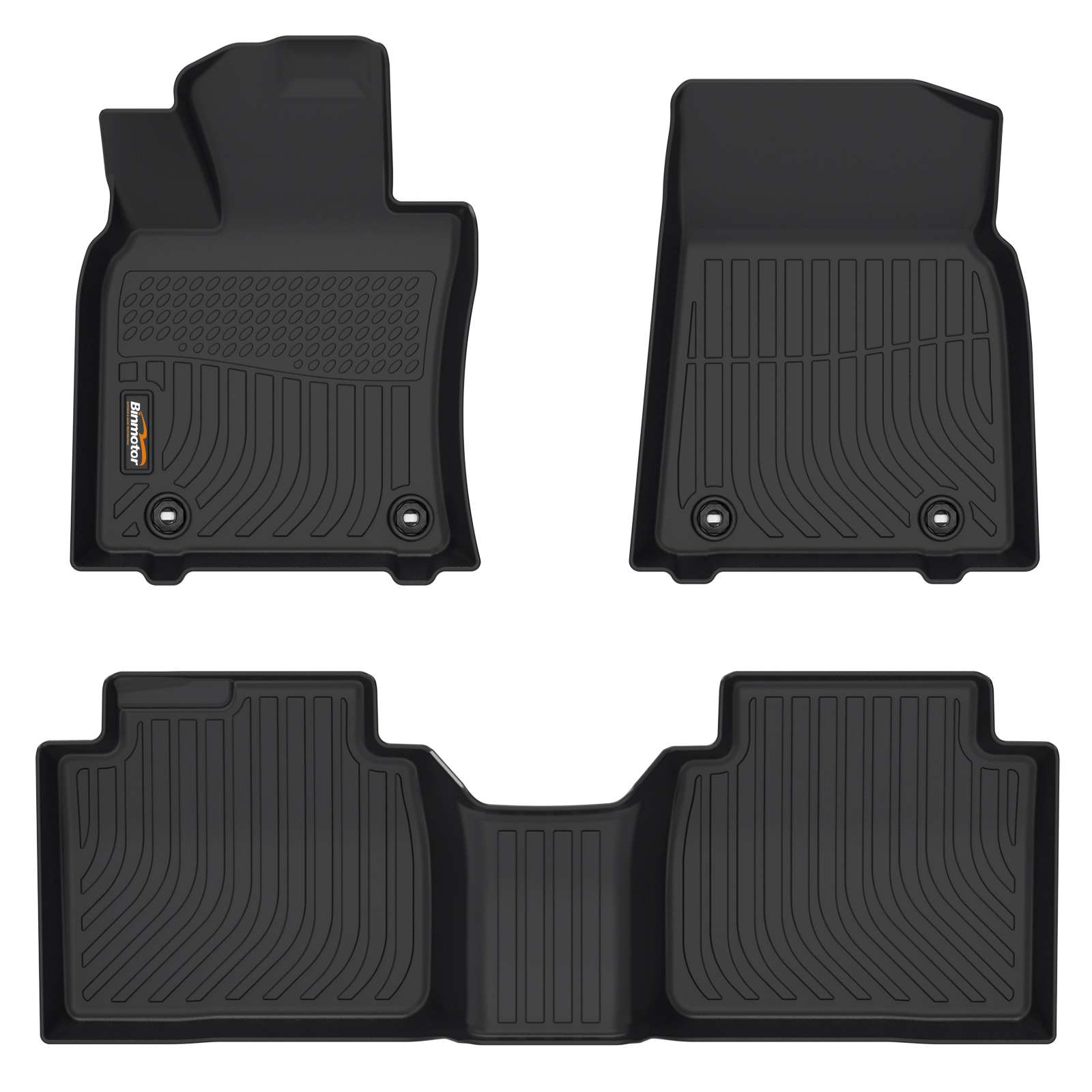 Binmotor-All Weather Floor Mats Custom Fit for Lexus ES 2019-2024丨ES350丨ES300h, 1st and 2nd Row, Waterproof Winter Car Mats Heavy Duty Car Accessories Mats（compatible year 2019-2024）