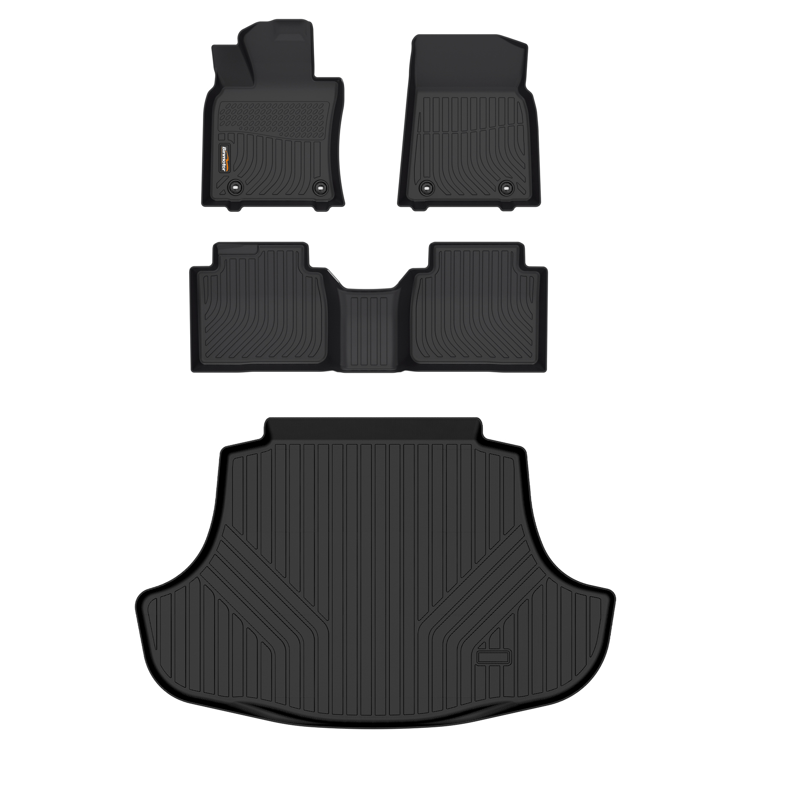 Binmotor-All Weather Floor Mats Custom Fit for Lexus ES 2019-2024丨ES350丨ES300h, 1st & 2nd Row & cargo mat, Waterproof Winter Car Mats Heavy Duty Car Accessories Mats（compatible year 2019-2024）