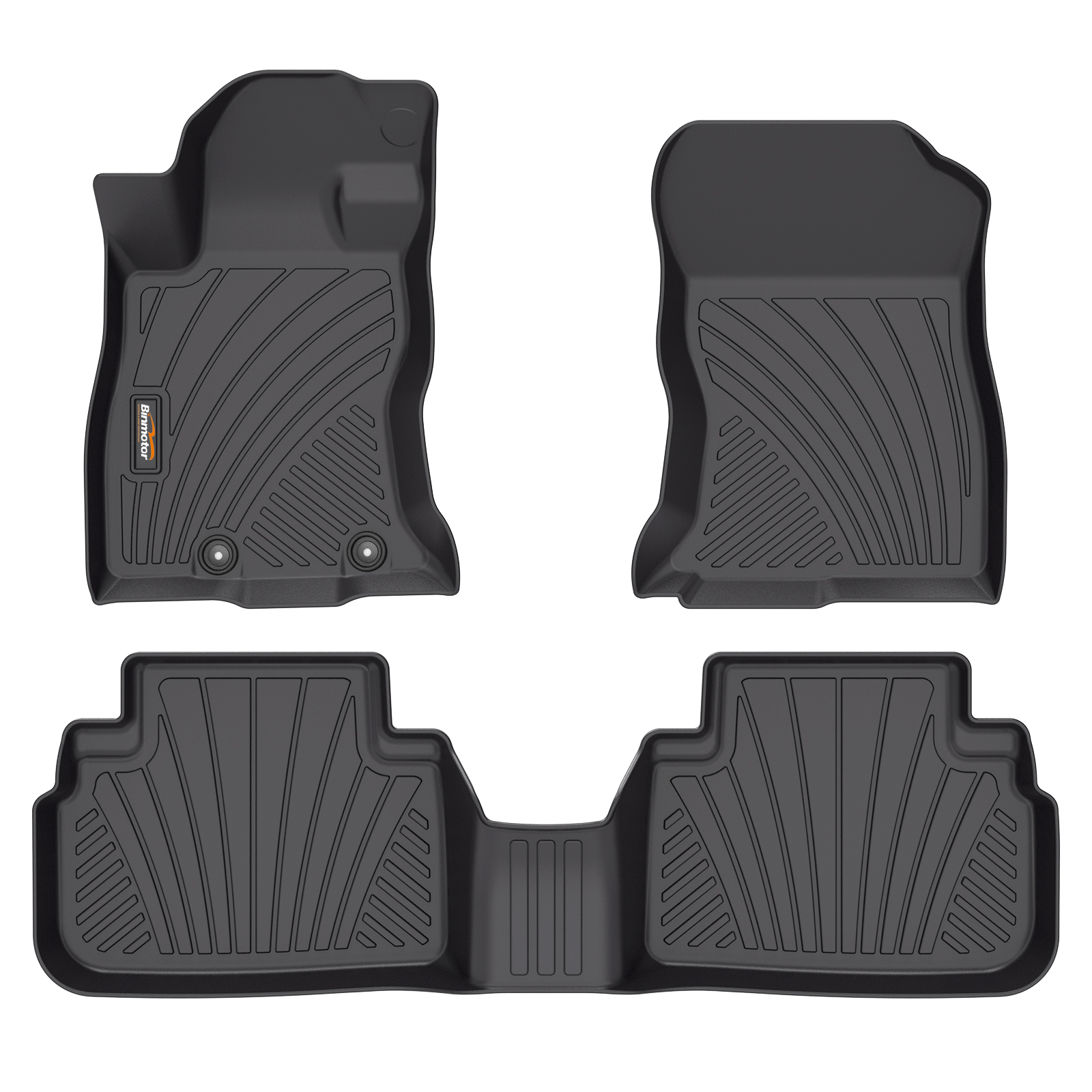 Binmotor Floor Mats for Subaru Subaru Forester, All Weather Protection Custom Fit TPE Heavy Duty Non-Slip Automotive Floor Liners Fits Front& 2nd Row Full Set Accessories, Black(compatible year 2019-2023）