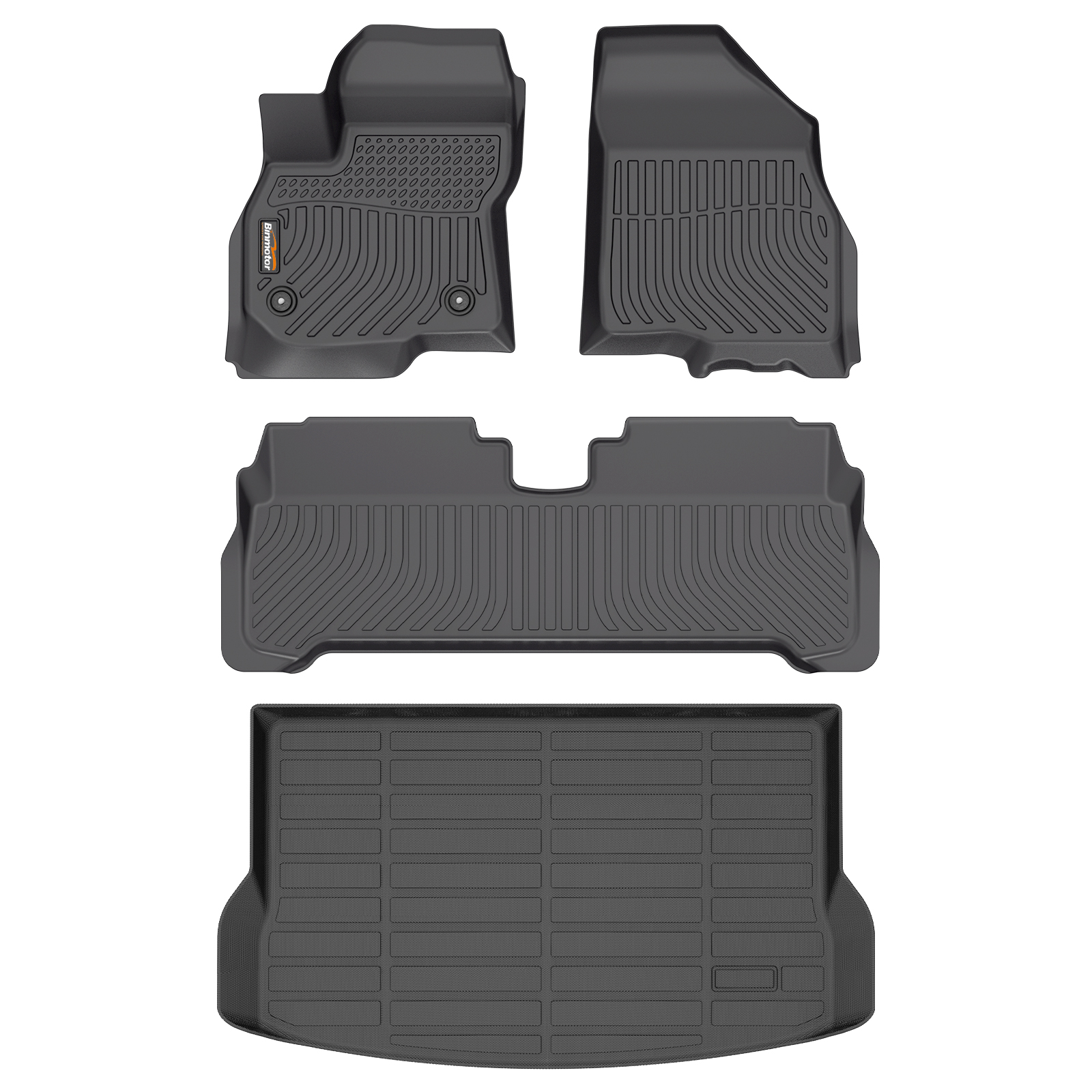 Binmotor-Car Floor Mats & Cargo Liner for Chevrolet Chevy Bolt EUV (Not EV) All Weather Custom Fit Full Set Accessories -Black(compatible year 2022-2024)