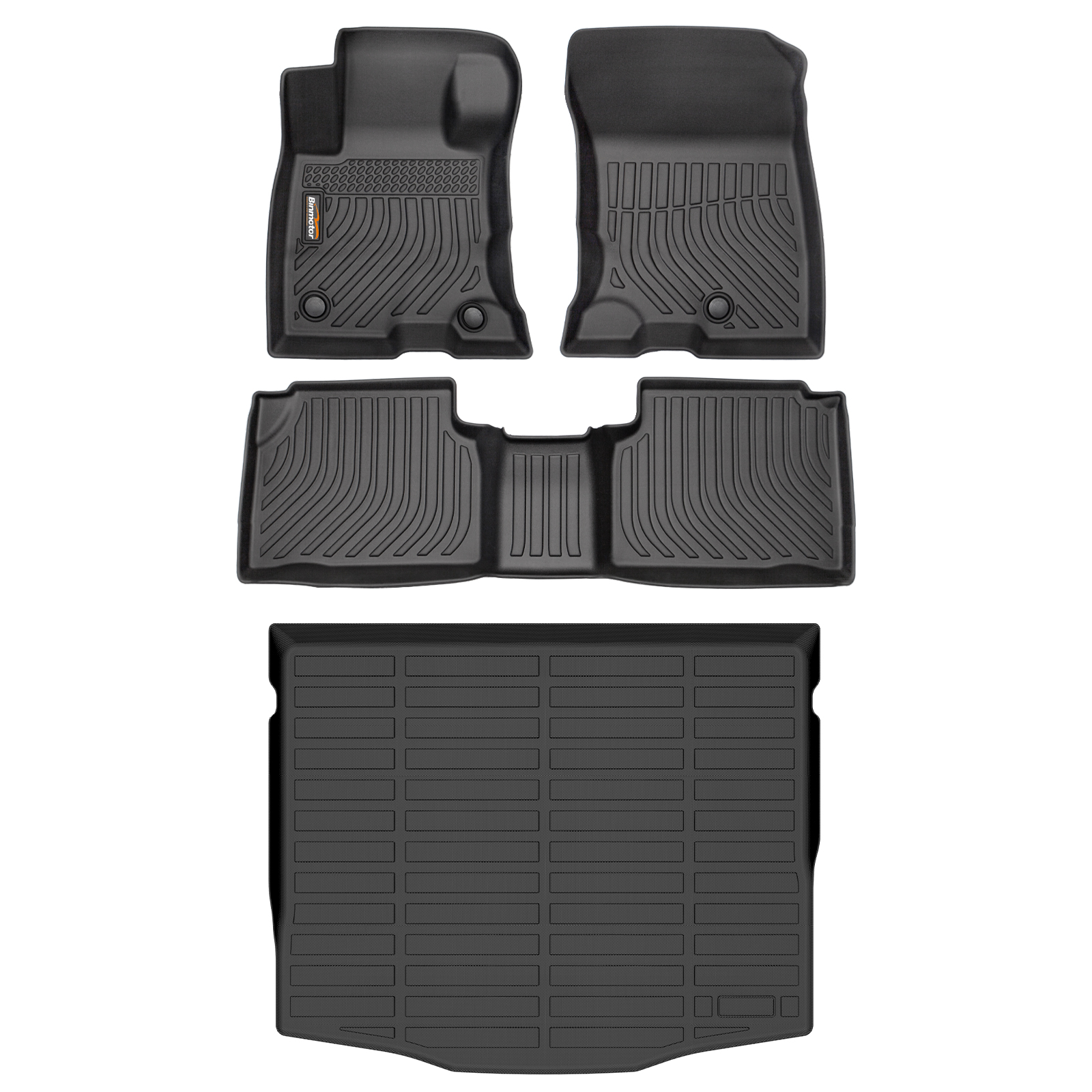 Binmotor- Floor Mats & Cargo Liner Custom for Ford Escape Hybrid/Plug-in Hybrid Waterproof Car Mats All Weather Mats Heavy Duty Automotive Floor liners Front Rear Row Full Set Accessories(compatible year 2020-2024)