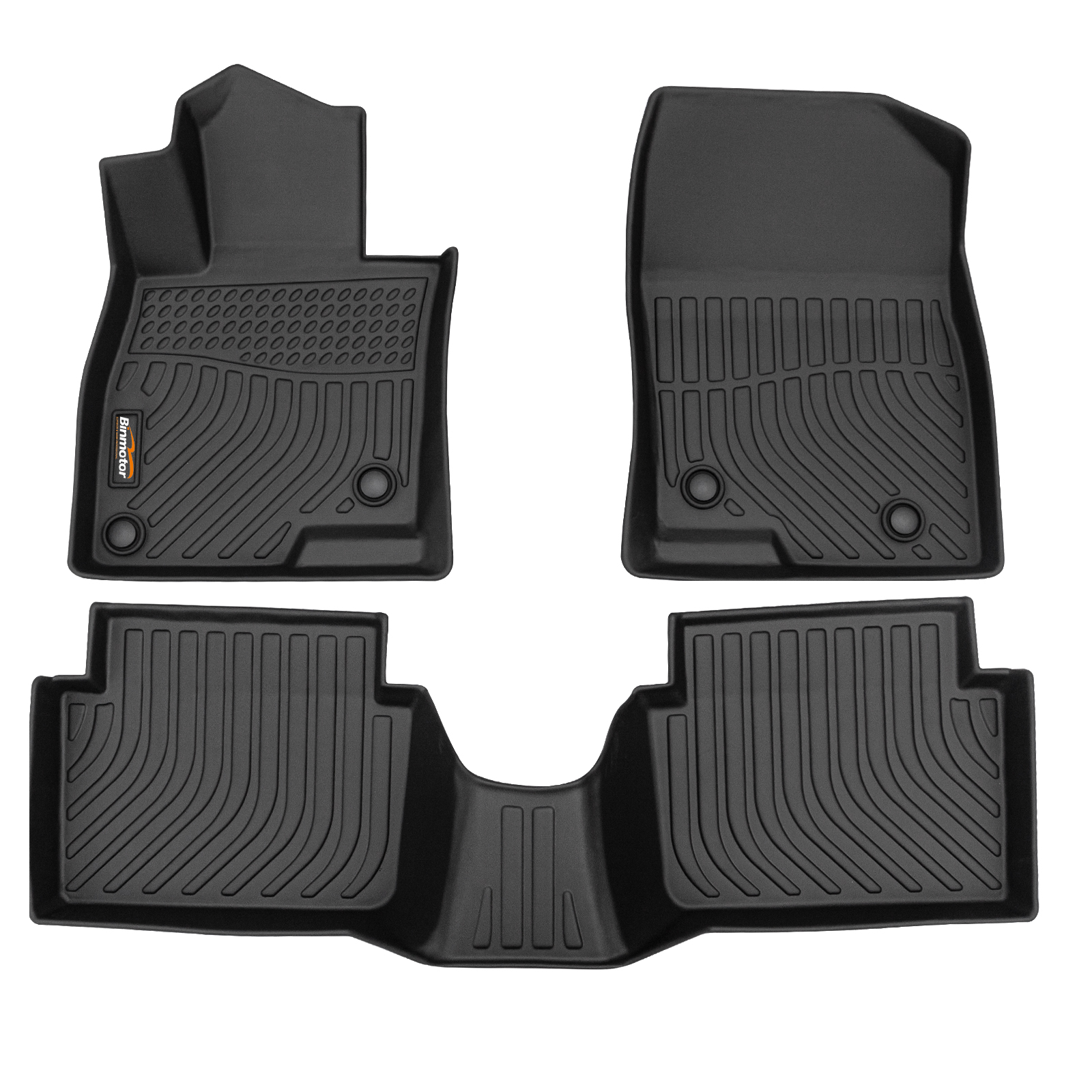 Binmotor-Floor Mats Custom for Mazda 3 All Weather Protection TPE Waterproof Non-Slip Car Floor Liners 1st & 2nd Row Set Accessories Black(compatible year 2014-2018)