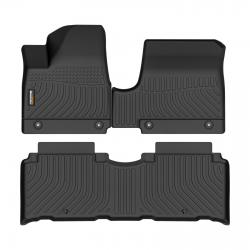 Binmotor-Floor Mats All Weather Floor Mats for Hyundai Ioniq 5 Unmovable Console(Fixed Center Console), 1st & 2nd Row Full Set, Heavy Duty Car Floor Liners-Black IONIQ 5 Accessories（compatible year 2022-2024）