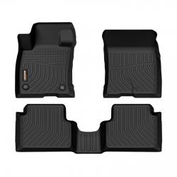 Binmotor-Floor Mats All Weather Protection TPE Floor Mats for Ford Maverick (Not for Hybrid), Heavy Duty Car Floor Liners, Front & 2nd Row Full Set Maverick Accessories-Black（compatible year 2022-2024）