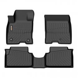 Binmotor-Floor Mats Custom for Ford Maverick Hybrid All Weather Protection TPE Anti-Slip Automotive Floor Liners, Fits 1st & 2nd Row Full Set Accessories, Black（compatible year 2022-2024）