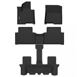 Binmotor-Floor Mats for Kia Sorento Hybrid (PHEV & HEV), 1st & 2nd & 3rd Row Full Set, Heavy Duty Car Floor Liners- Accessories（compatible year 2021-2024）