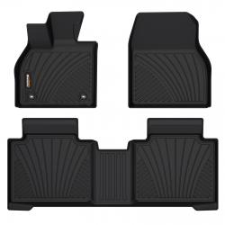 Binmotor-Floor Mats for Subaru Solterra All Weather Protection Custom Fit TPE Heavy Duty Non-Slip Automotive Floor Liners Fits Front& 2nd Row Full Set Accessories, Black（compatible year 2023）