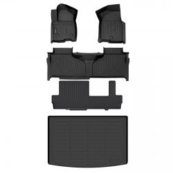 Binmotor-Floor Mats & Cargo Liner Set for GMC Yukon XL（with 2nd Row Bench Seat, 8 Passenger, All Weather Yukon  Accessories Mats（compatible year 2021-2024）