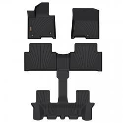 Binmotor-Floor Mats for KIA Sorento Not for Hybrid, 1st & 2nd & 3rd Row Full Set, Heavy Duty Car Floor Liners-Black Sorento Accessories（compatible year 2021-2024）